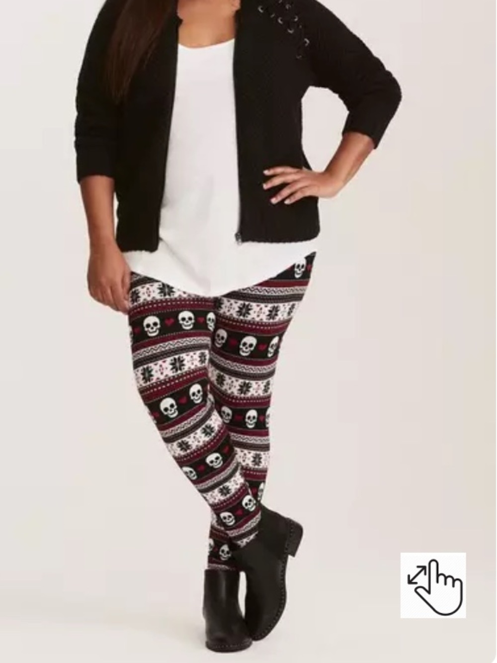 Torrid skull heart thick sweater leggings - Picture 4 of 13